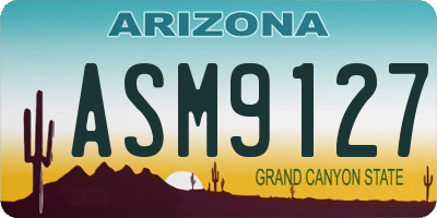 AZ license plate ASM9127