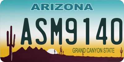 AZ license plate ASM9140
