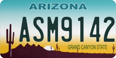 AZ license plate ASM9142