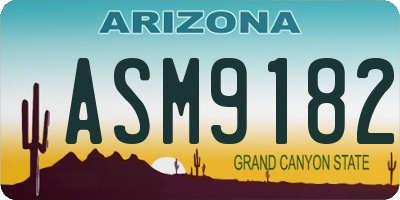 AZ license plate ASM9182