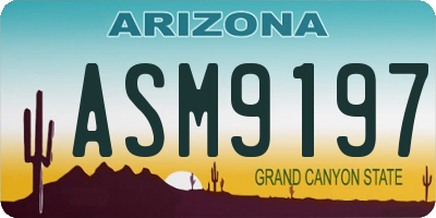 AZ license plate ASM9197