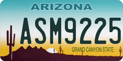 AZ license plate ASM9225