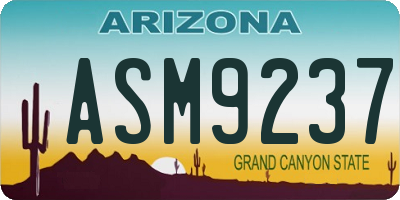 AZ license plate ASM9237