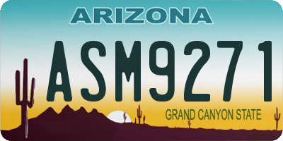 AZ license plate ASM9271