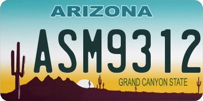 AZ license plate ASM9312