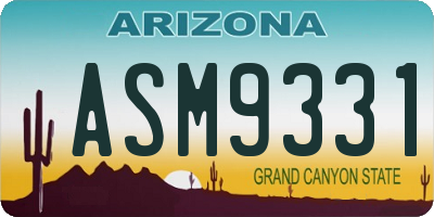 AZ license plate ASM9331