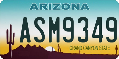 AZ license plate ASM9349