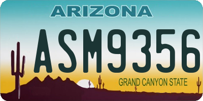AZ license plate ASM9356