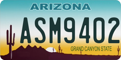 AZ license plate ASM9402