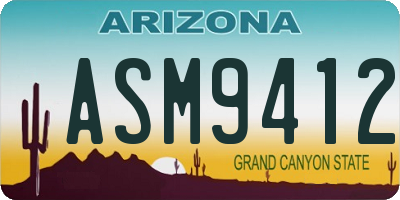 AZ license plate ASM9412