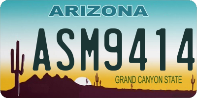 AZ license plate ASM9414