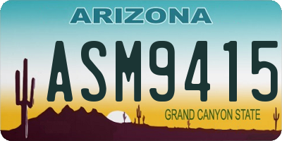 AZ license plate ASM9415