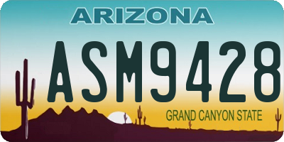 AZ license plate ASM9428