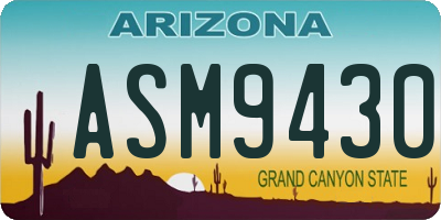 AZ license plate ASM9430