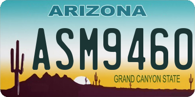 AZ license plate ASM9460