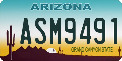AZ license plate ASM9491