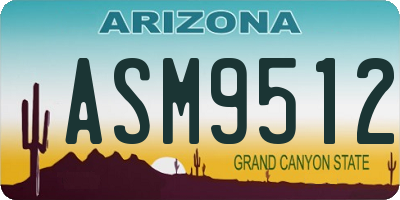 AZ license plate ASM9512
