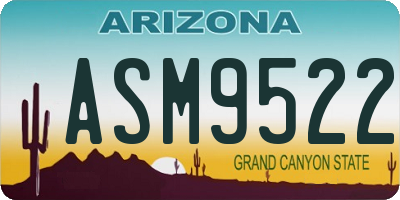 AZ license plate ASM9522
