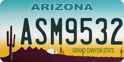 AZ license plate ASM9532