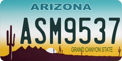AZ license plate ASM9537