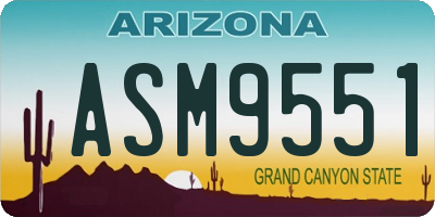 AZ license plate ASM9551