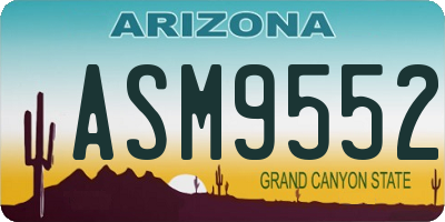 AZ license plate ASM9552