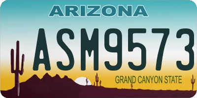 AZ license plate ASM9573
