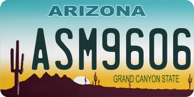 AZ license plate ASM9606