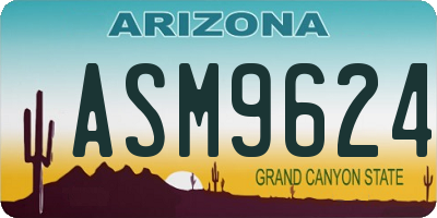 AZ license plate ASM9624