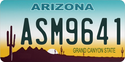 AZ license plate ASM9641