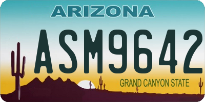AZ license plate ASM9642