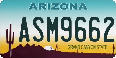 AZ license plate ASM9662