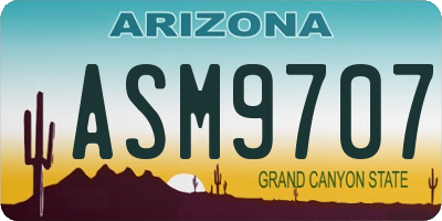 AZ license plate ASM9707