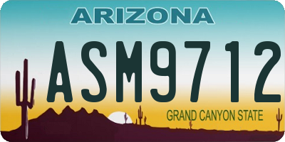 AZ license plate ASM9712