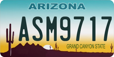 AZ license plate ASM9717