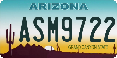 AZ license plate ASM9722
