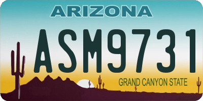 AZ license plate ASM9731
