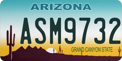 AZ license plate ASM9732
