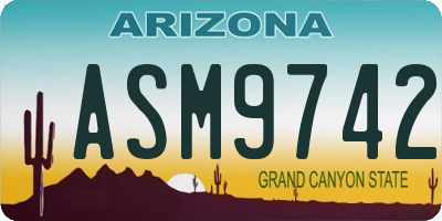 AZ license plate ASM9742