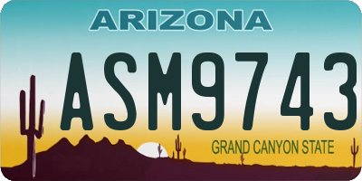 AZ license plate ASM9743