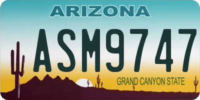 AZ license plate ASM9747