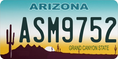 AZ license plate ASM9752