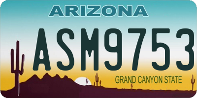 AZ license plate ASM9753