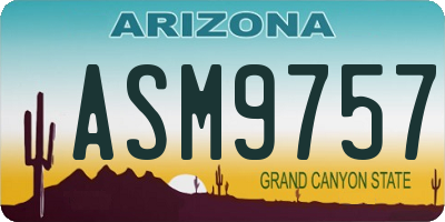 AZ license plate ASM9757
