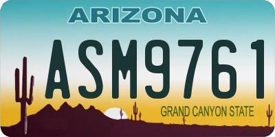 AZ license plate ASM9761
