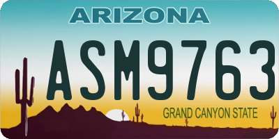 AZ license plate ASM9763