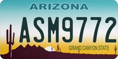 AZ license plate ASM9772