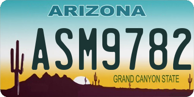 AZ license plate ASM9782