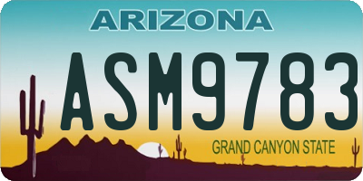 AZ license plate ASM9783