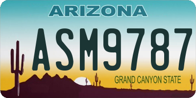 AZ license plate ASM9787